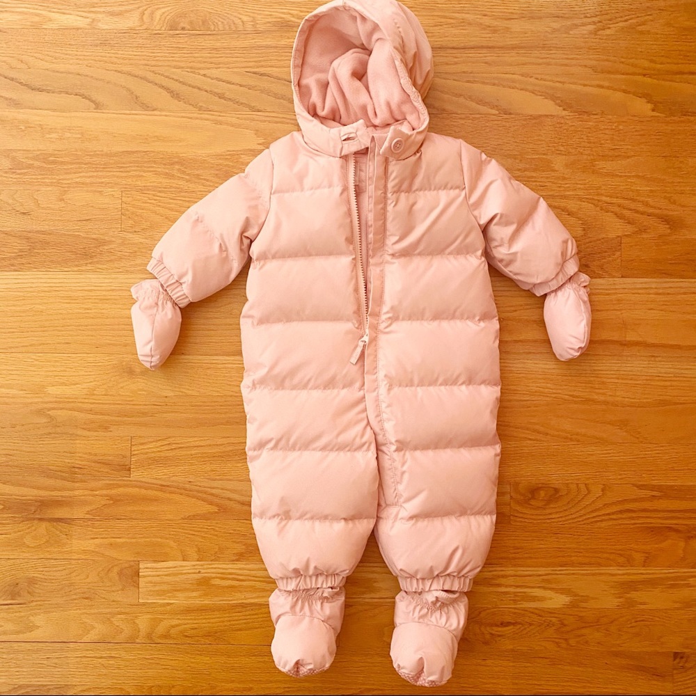 GAP EcoPuffer Down Pink Snowsuit
